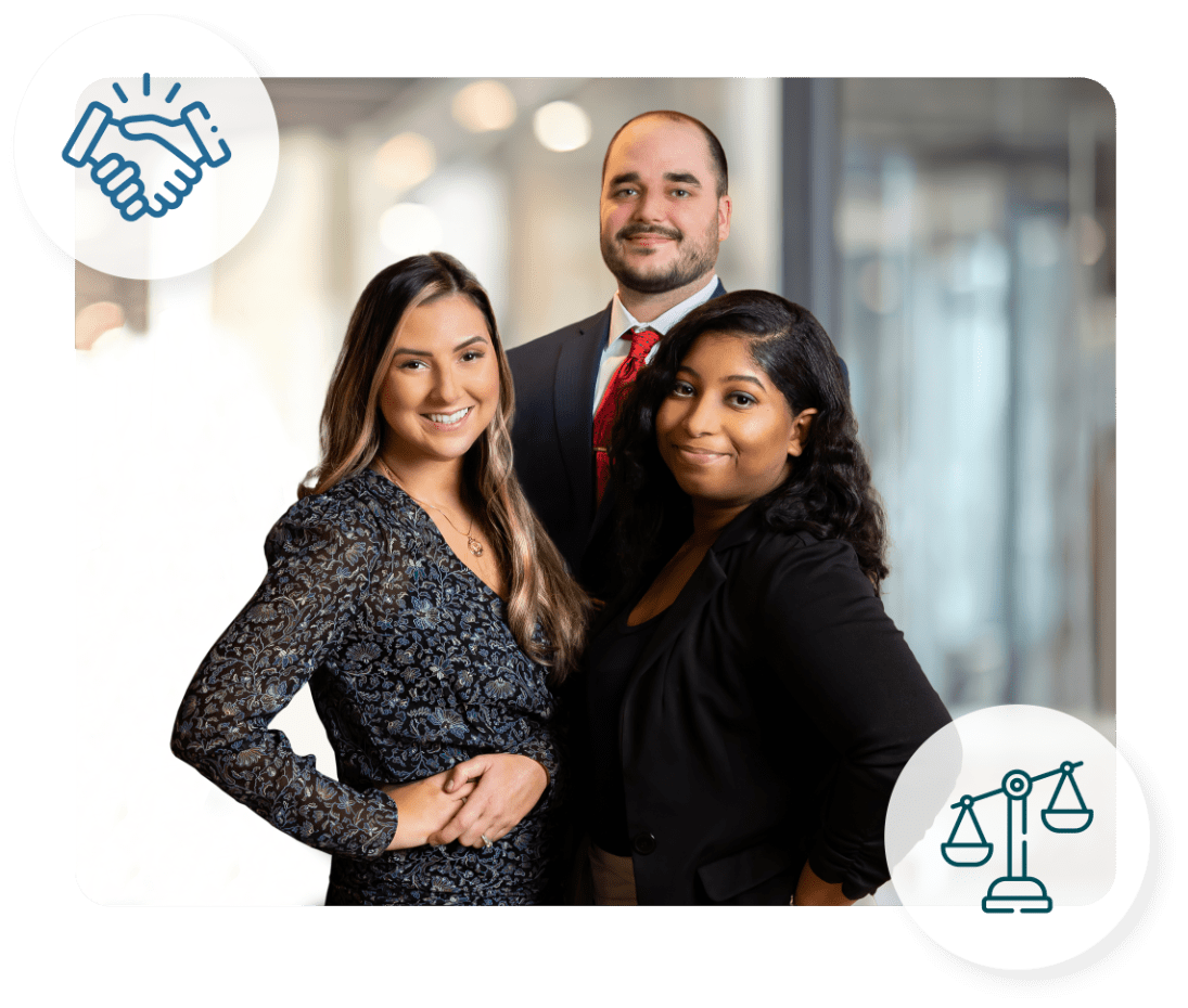 From left to right, Alyssa Maloof Whatley, Harrison Kulp, and Kiara Maxie