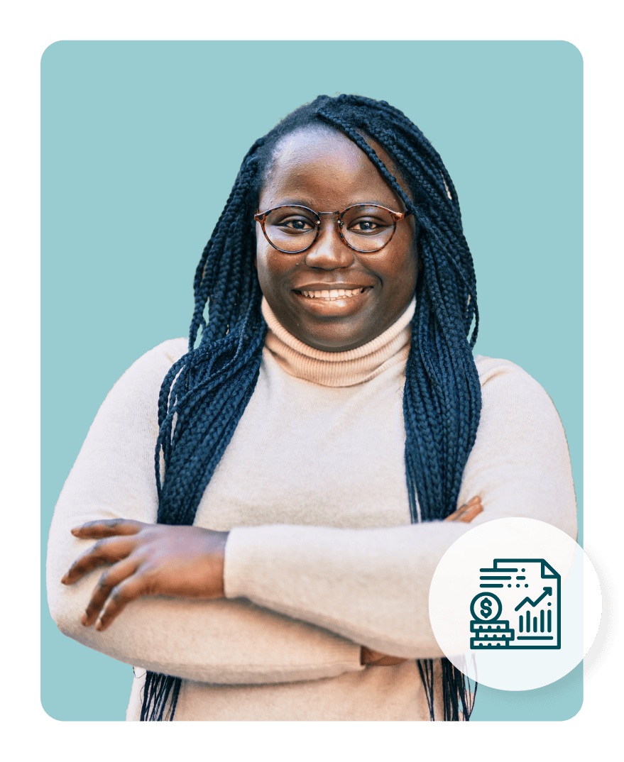 A relieved woman smiling