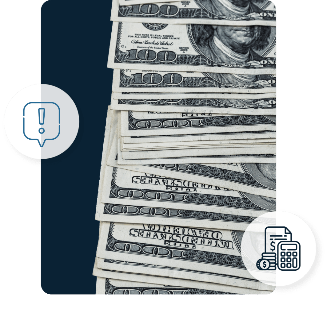 Stack of 100 dollar bills