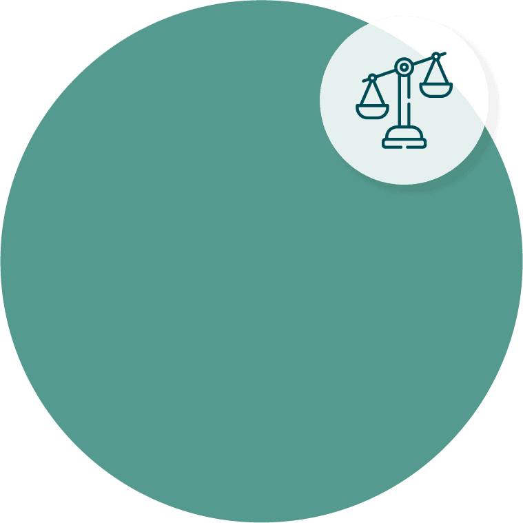 Green circle and scales