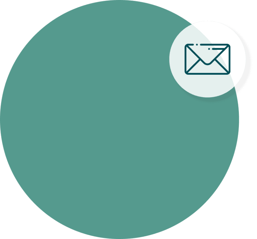 Green circle with an envelope