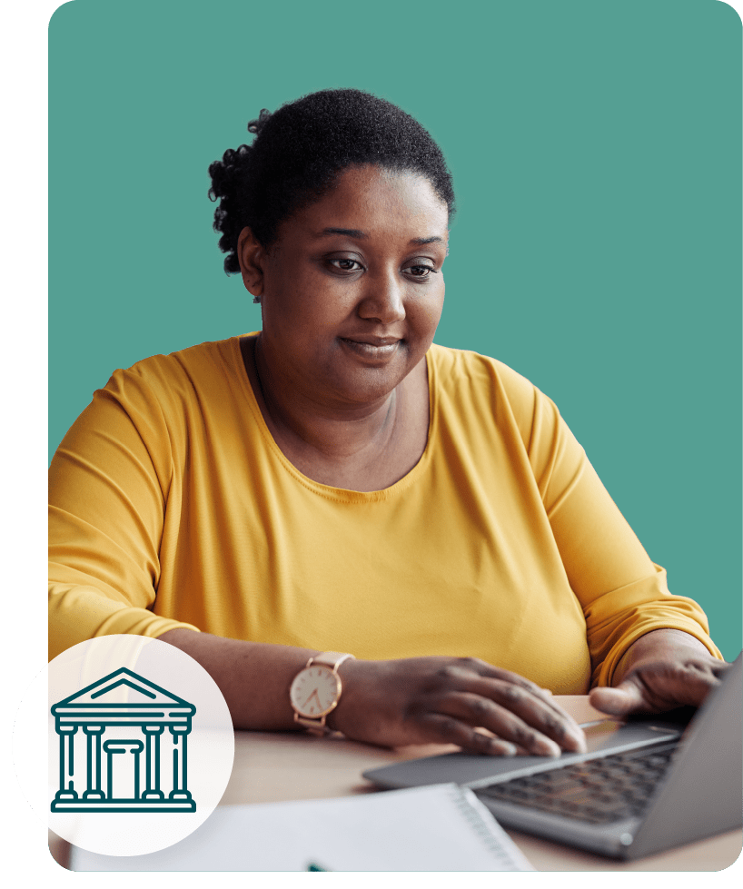 Woman resolving her taxes on her laptop with a tax lawyer